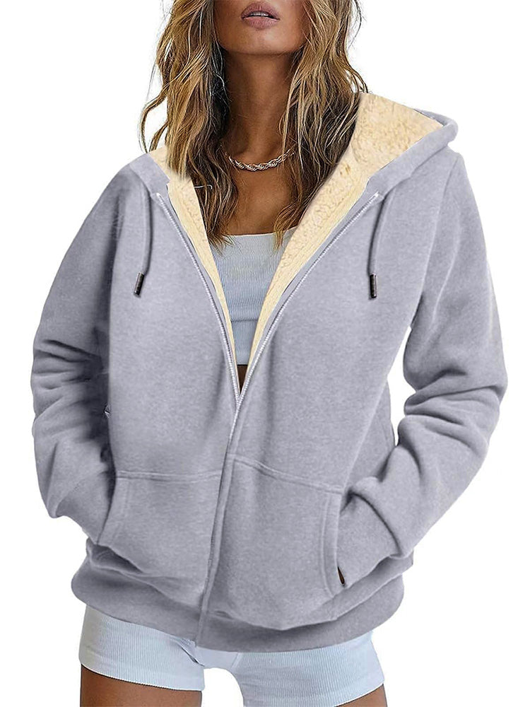 Fleece Lined Zip Up Hoodie