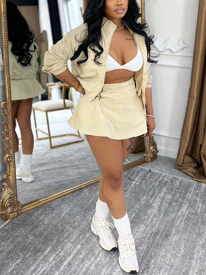 Windbreaker Jacket & Skirt Set
