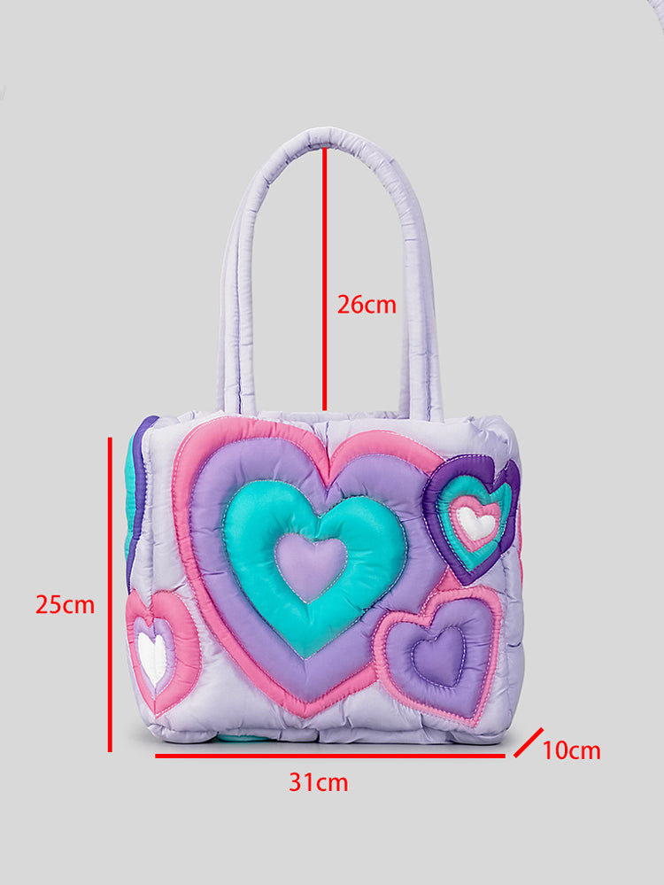 Heart Puffer Tote Bag - ECHOINE