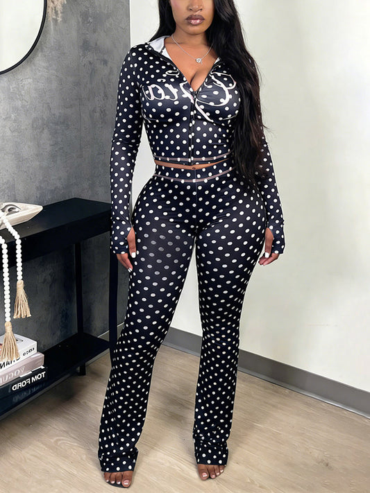 Graphic Hoodie & Flare Pants Set