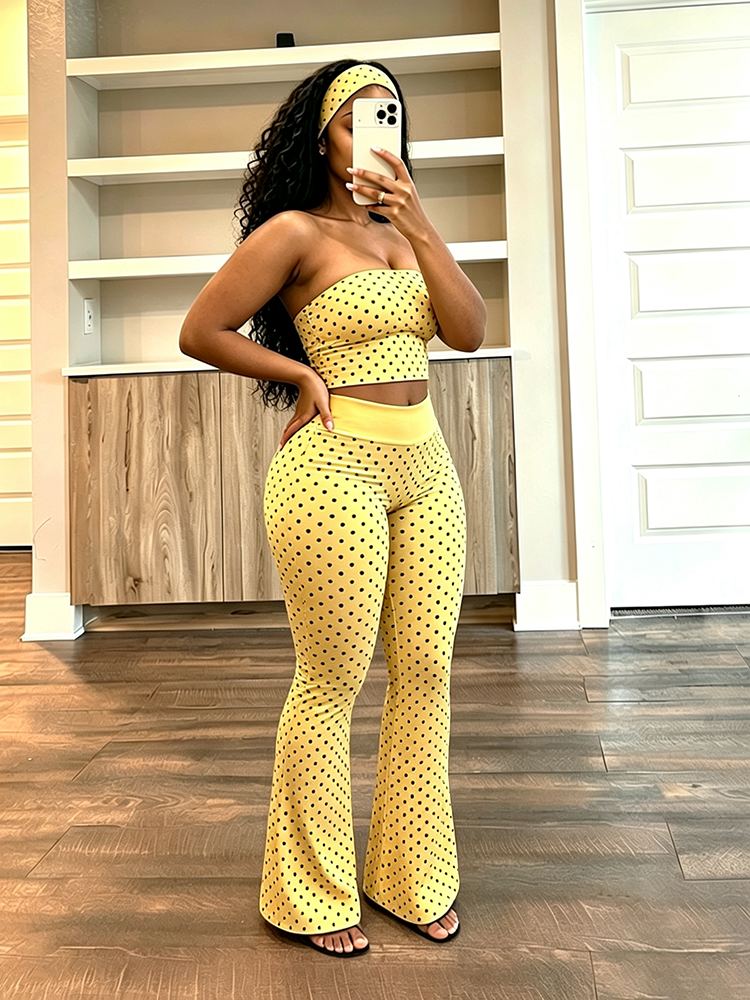 Brunch Polka Dot Pant Set W/Headband