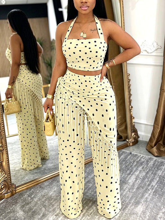 Polka Dot Fringe Three Pieces Set