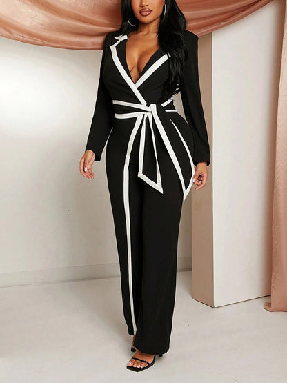 Contrast Wrap Jumpsuit