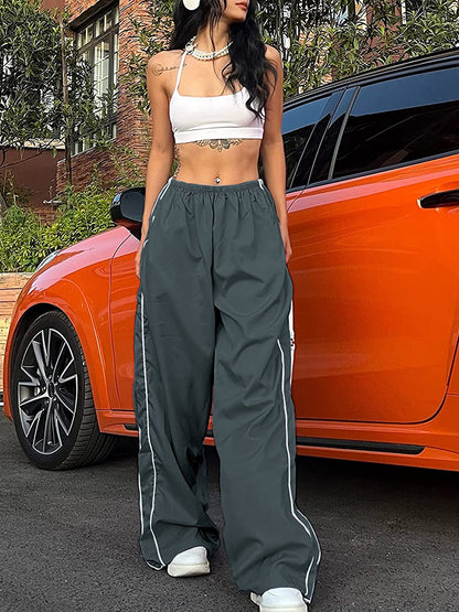 Elastic Waist Wide Leg Sweatpants