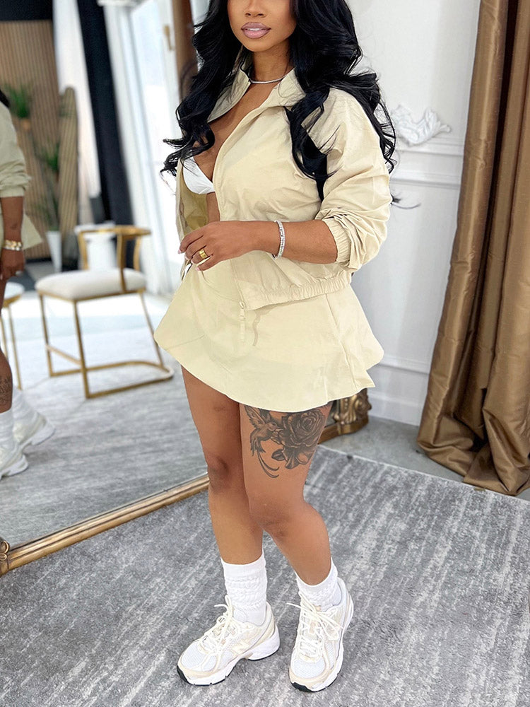 Windbreaker Jacket & Skirt Set