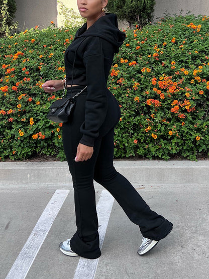 Basic Hoodie Extended Pants Set