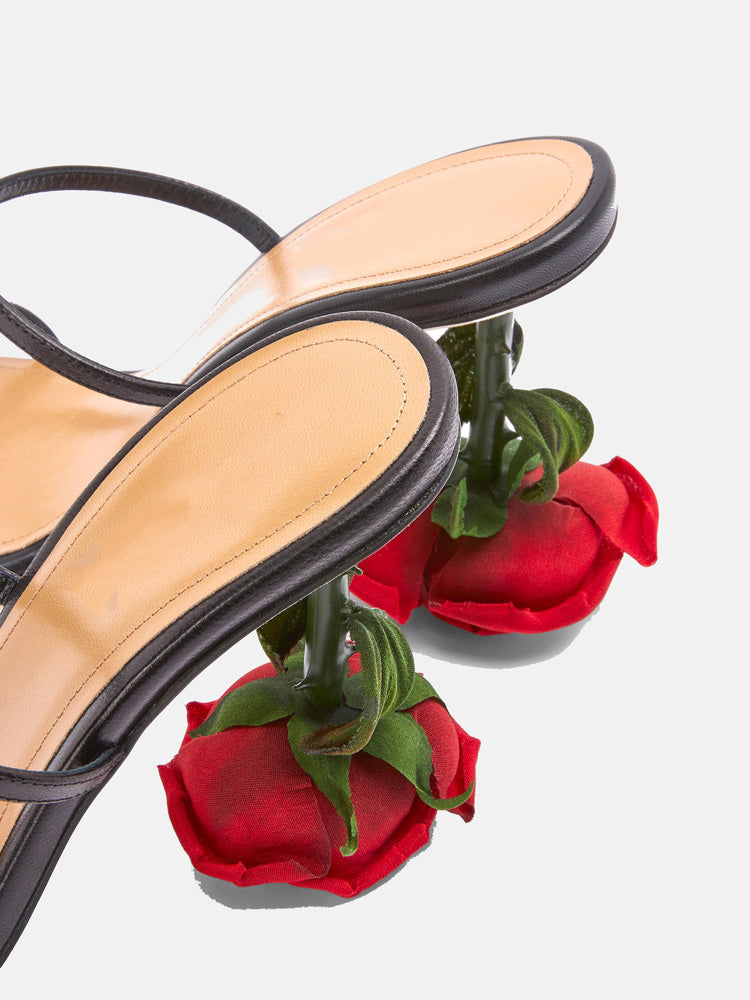Rose Heels Strap Sandals - ECHOINE