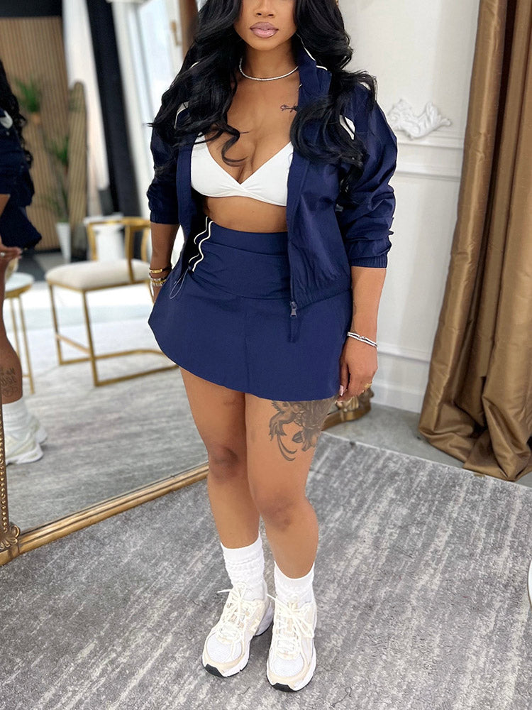 Windbreaker Jacket & Skirt Set