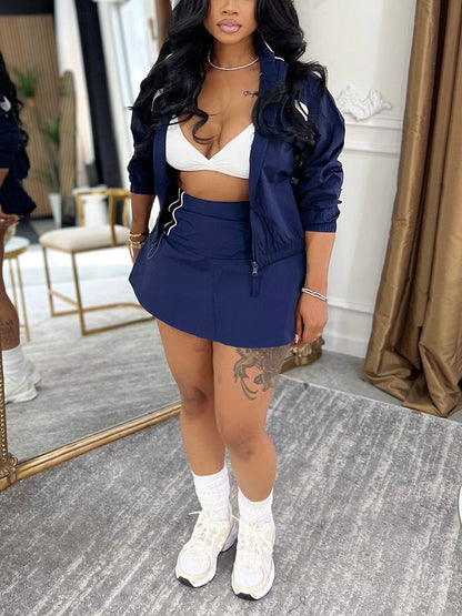 Windbreaker Jacket & Skirt Set