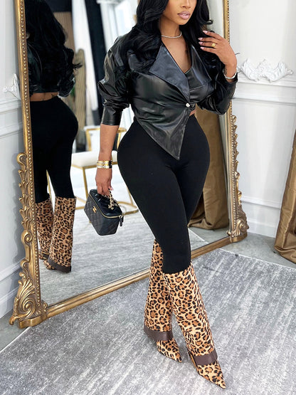Leather Asymmetric Jacket