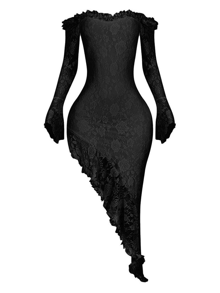 Lace Off Shoulder Maxi Dress