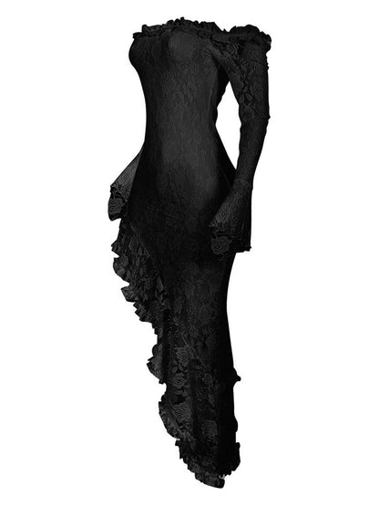 Lace Off Shoulder Maxi Dress