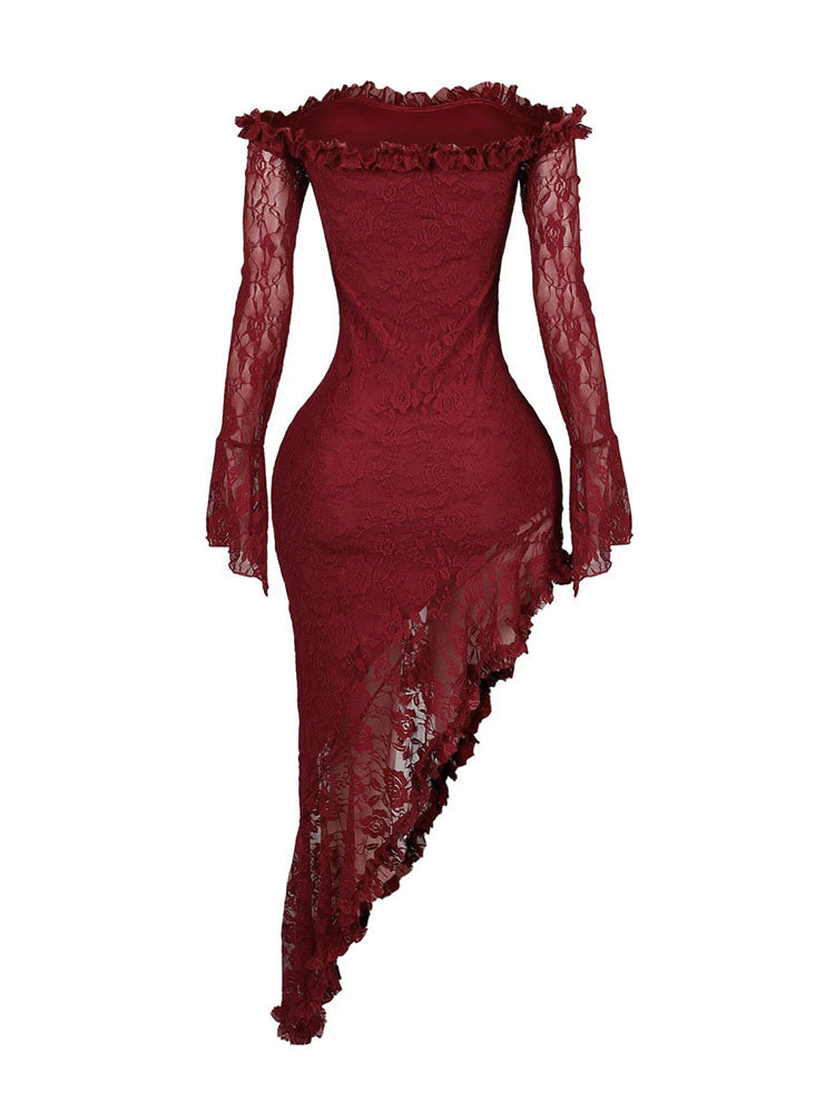 Lace Off Shoulder Maxi Dress