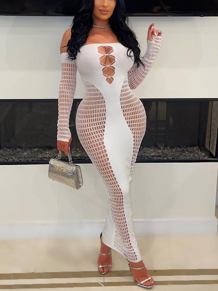 Fishnet Sheer Maxi Dress