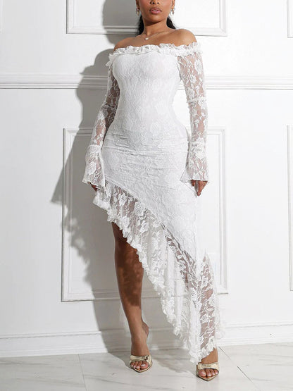 Lace Off Shoulder Maxi Dress