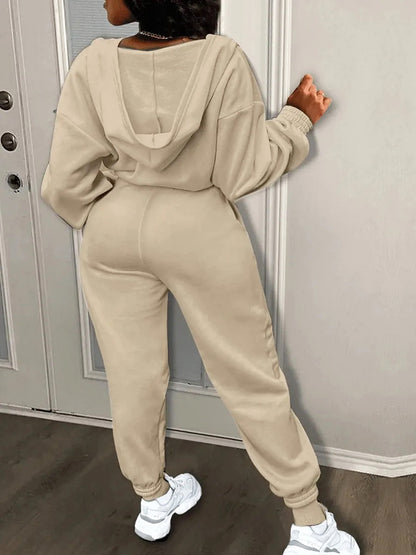 Hooded Zip-Up Jumpsuit