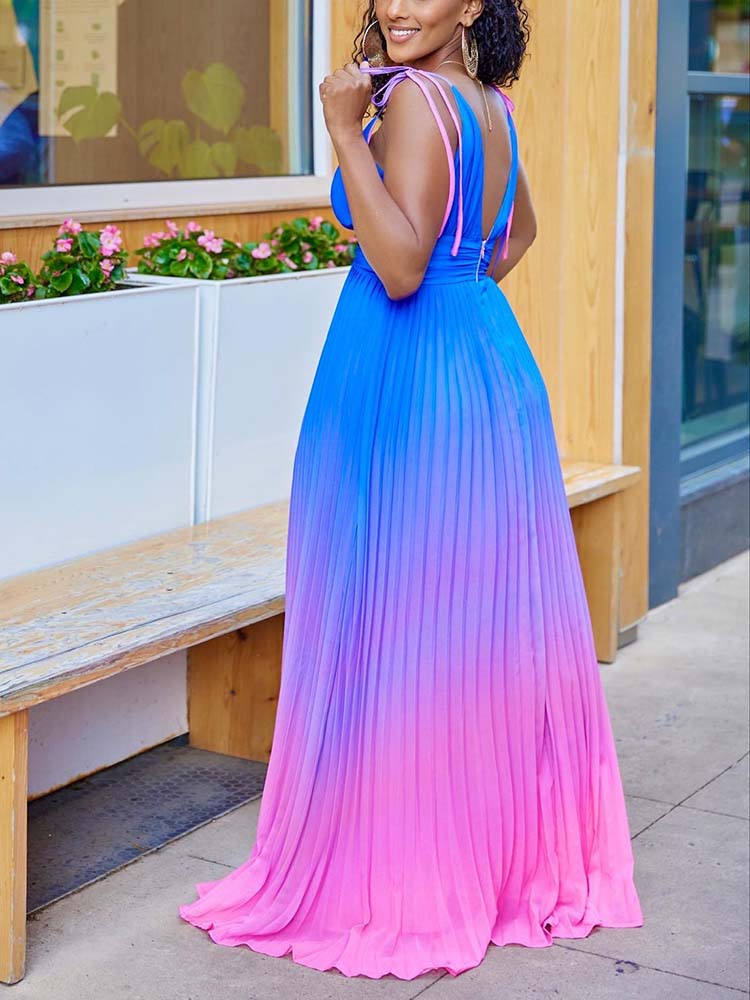 Ombre Pleated Dress - ECHOINE
