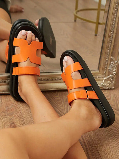 Velcro Strap Flat Sandals