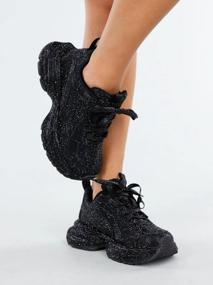 Rhinestone Glitter Sneakers