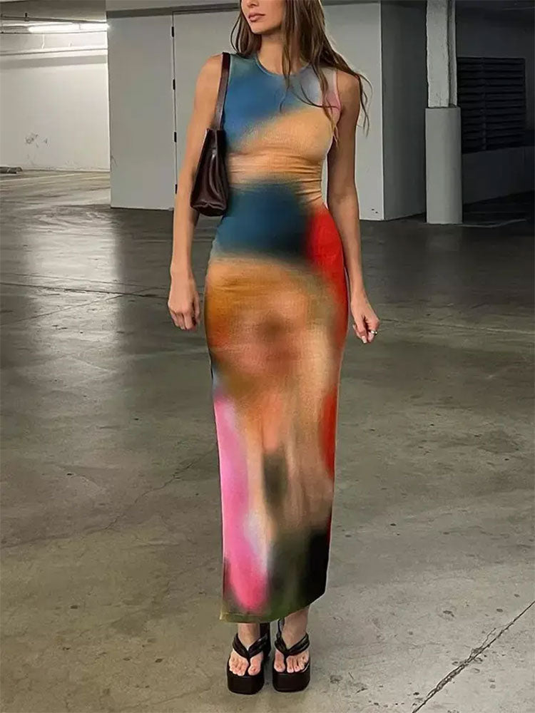 Tank Tie Dye Split Dress