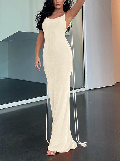 Spaghetti Strap Backless Bodycon Dress