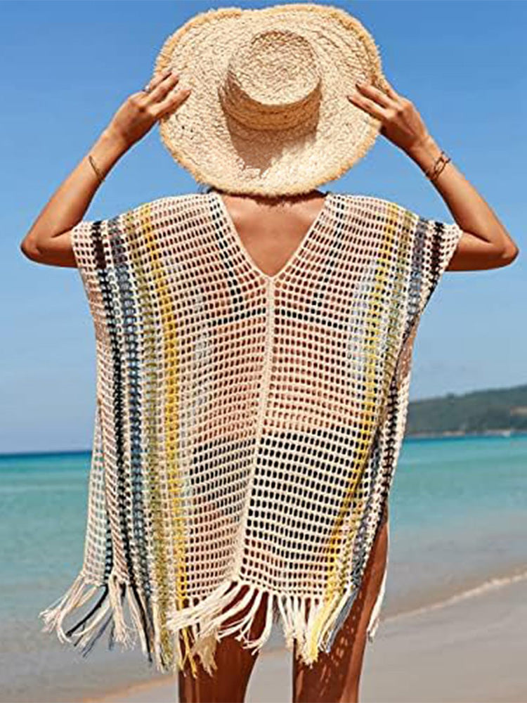 Fringe Crochet Cover Up Dress - ECHOINE