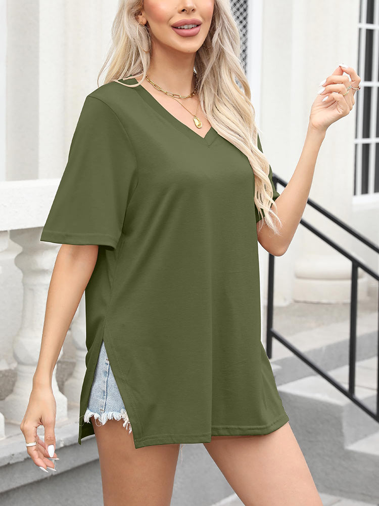 Loose Fit V Neck T-Shirt