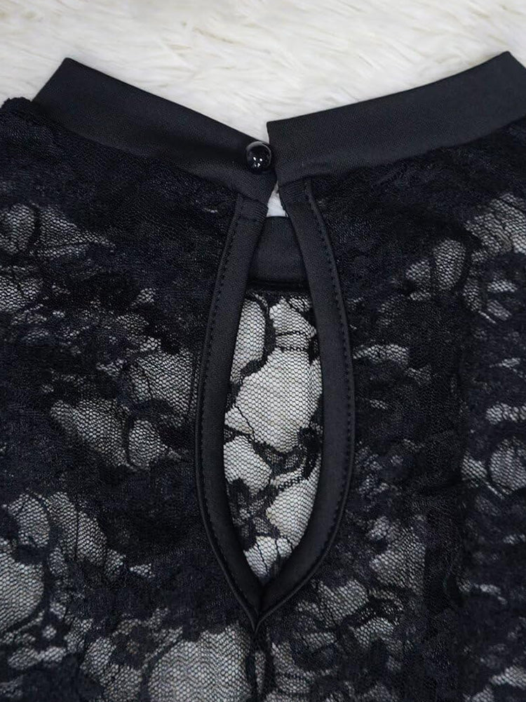 Sleeveless Lace Split Maxi Dress - ECHOINE