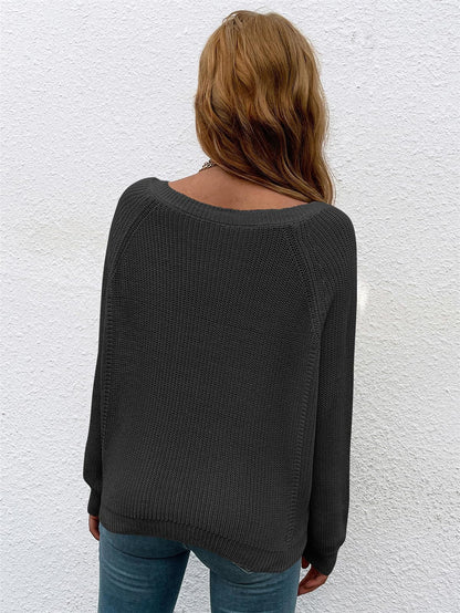 V-neck Knit Sweater - ECHOINE