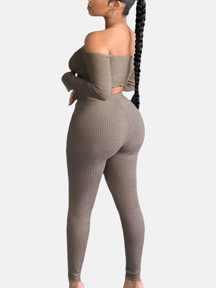 Off Shoulder Top Leggings Set