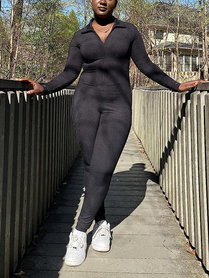 Thumb-Hole Long Sleeve Jumpsuit