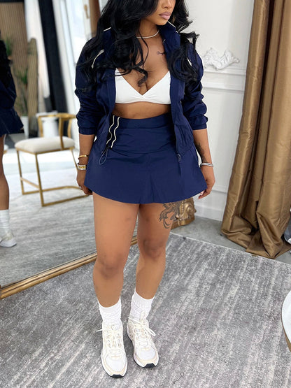 Windbreaker Jacket & Skirt Set