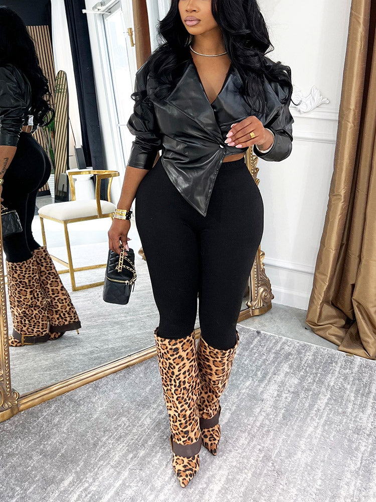 Leather Asymmetric Jacket