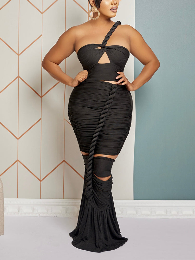 Twist Rope Cutout Maxi Dress