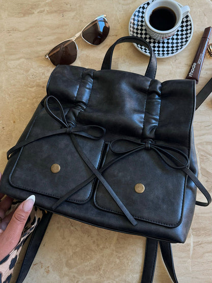 Leather Bow Backpack