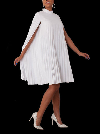 Split Cloak Sleeve Chiffon Dress