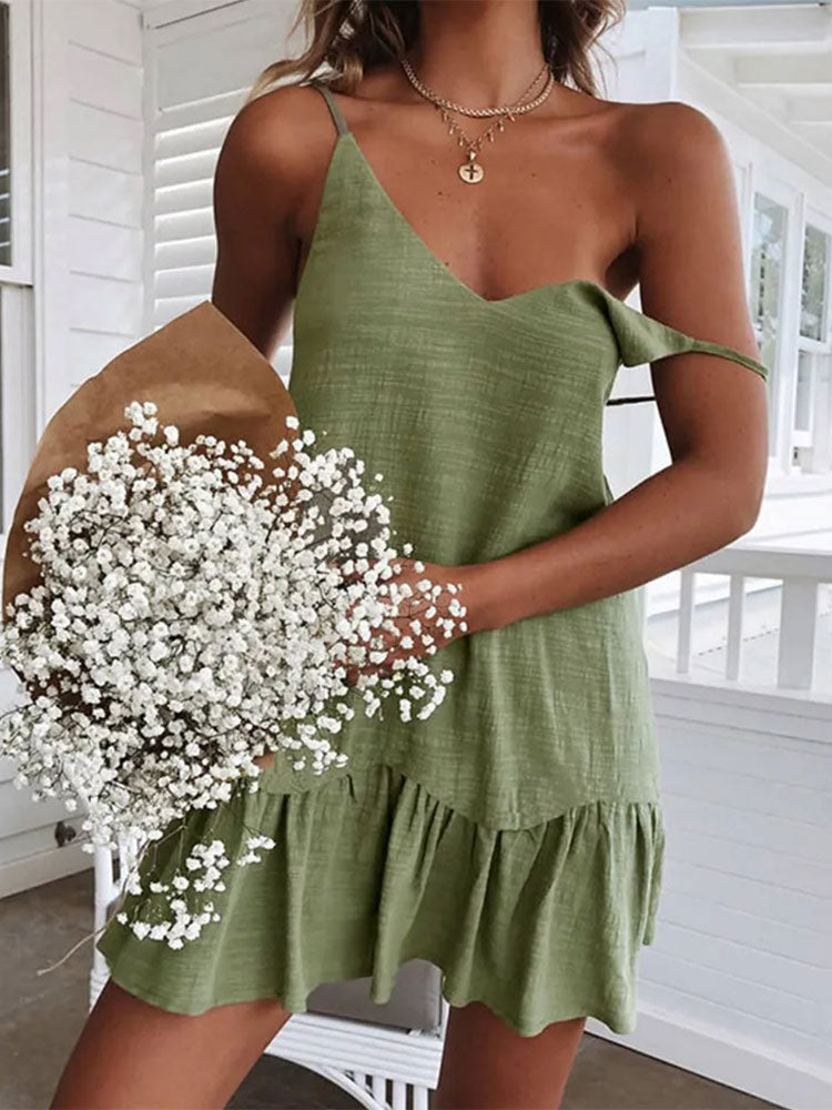 Casual Plain Swing Sundress