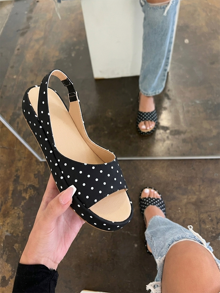 Comfy Polka Dot Slingback Sandals
