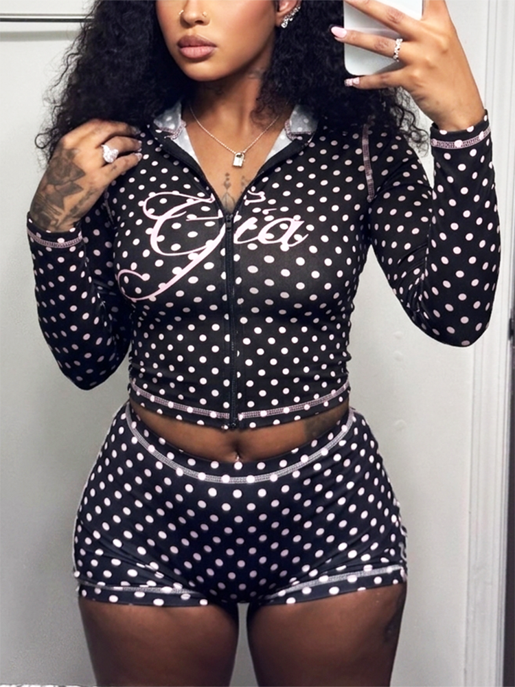 Graphic Hoodie & Shorts Set