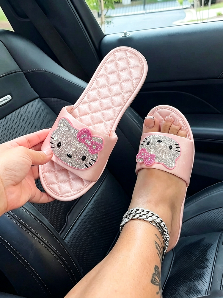 Bedroom Cute Rhinestone Slides