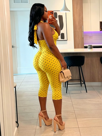Polka Dot Jumpsuit & Corset Set