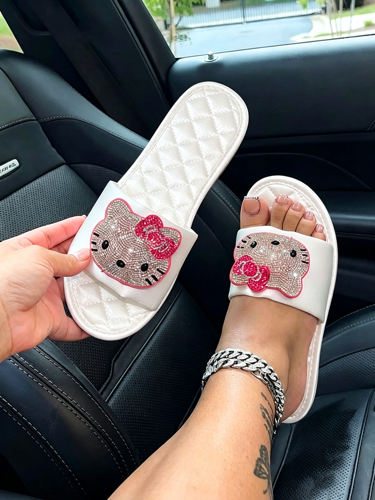 Bedroom Cute Rhinestone Slides