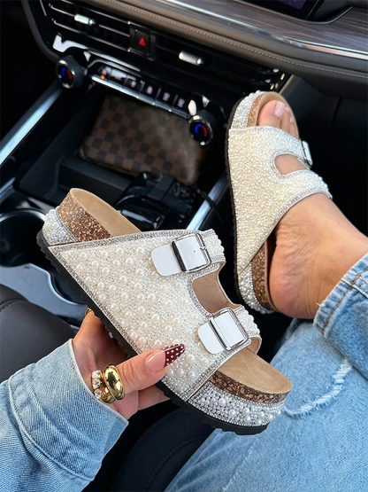 Pearl Double Strap Platform Sandals