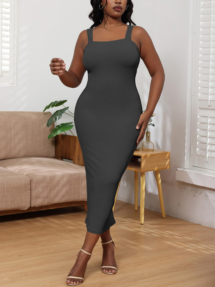 Spaghetti Strap Bodycon Dress - ECHOINE