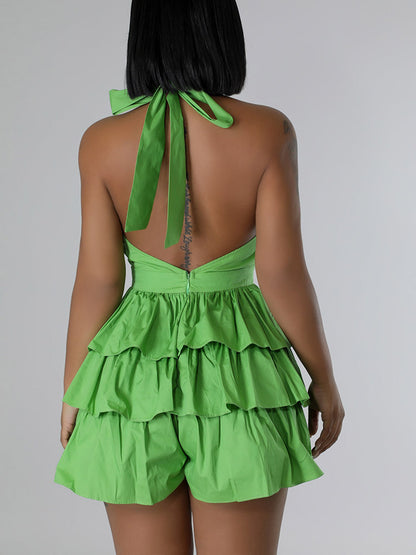 Halter Ruffle Romper