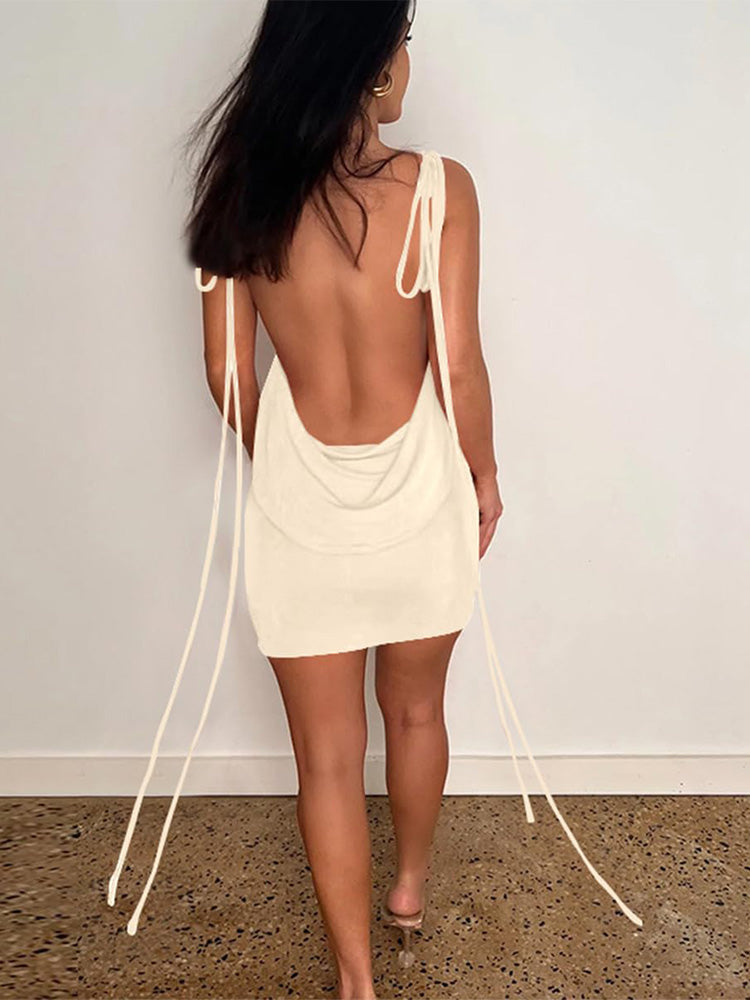 Spaghetti Strap Backless Midi Dress - ECHOINE