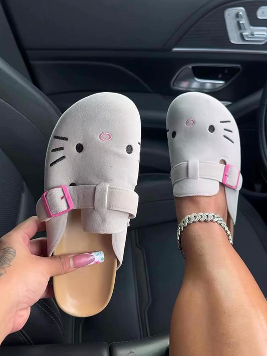 Kitty Suede Slip-On Sandals