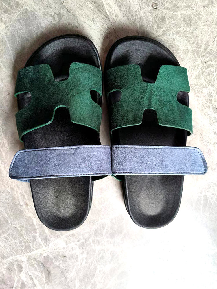 Velcro Strap Flat Sandals