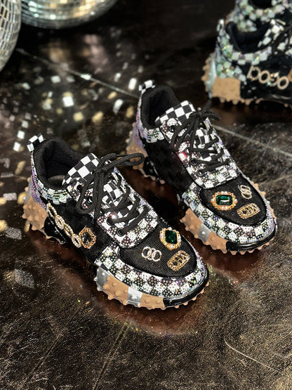 Rhinestone Thick Sole Sneakers