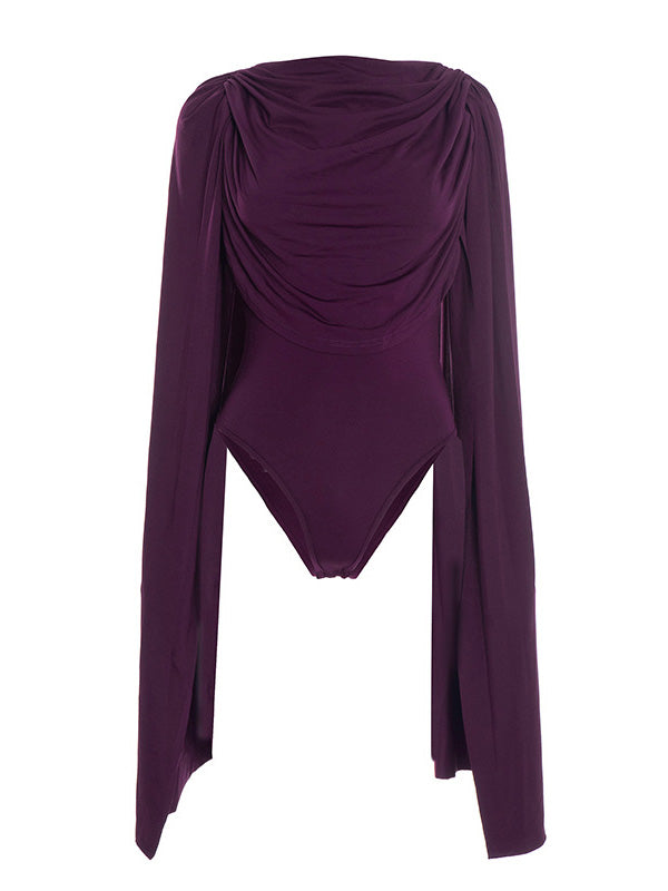 Goddess Draped Cape Bodysuit